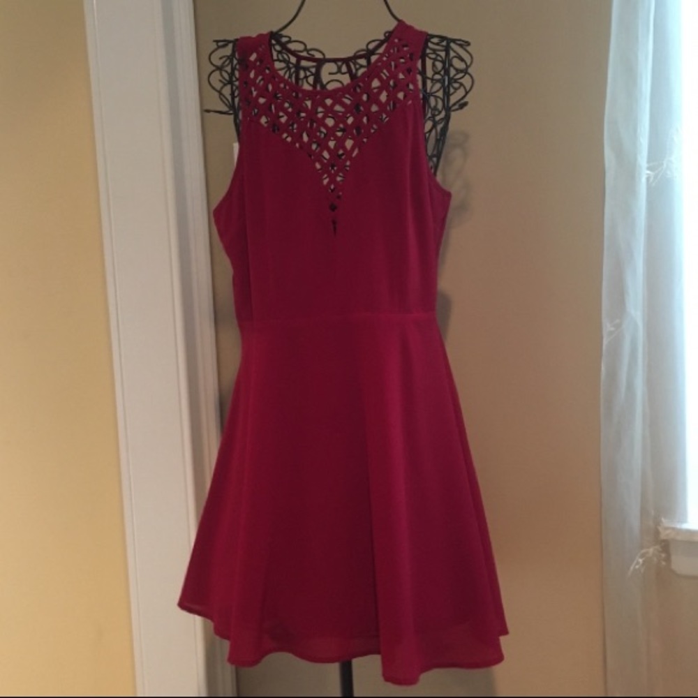 Red Strappy formal dress